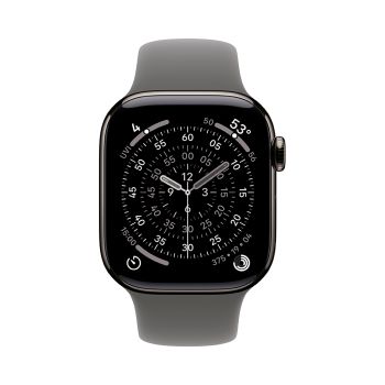 Apple Watch Series 11, 42 mm, Slate Titanium GPS+Cellular, Stone Gray Sport Band M/L